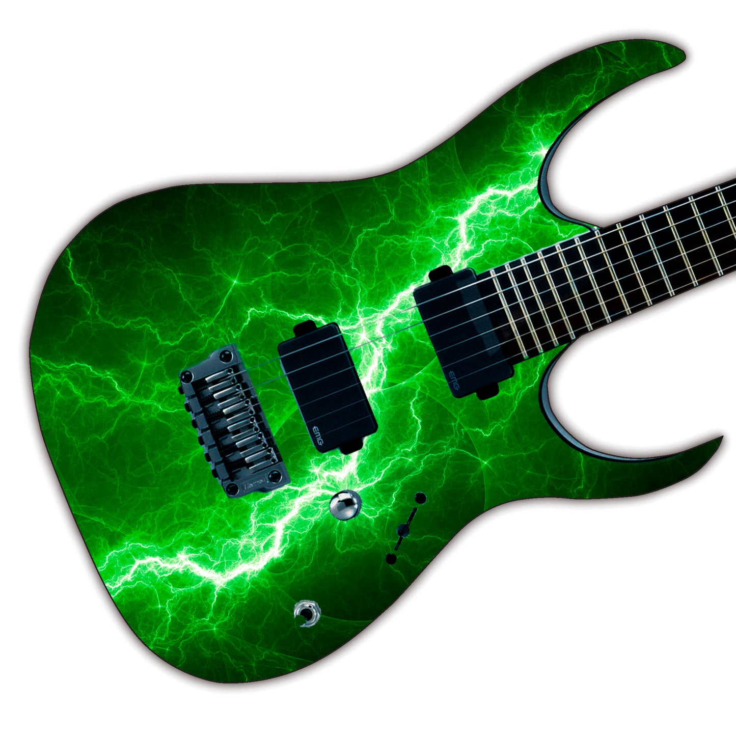 Guitar/Bass Skin Axe Wrap Re Skin Vinyl Decal Sticker Green Lightning Bolt GS124