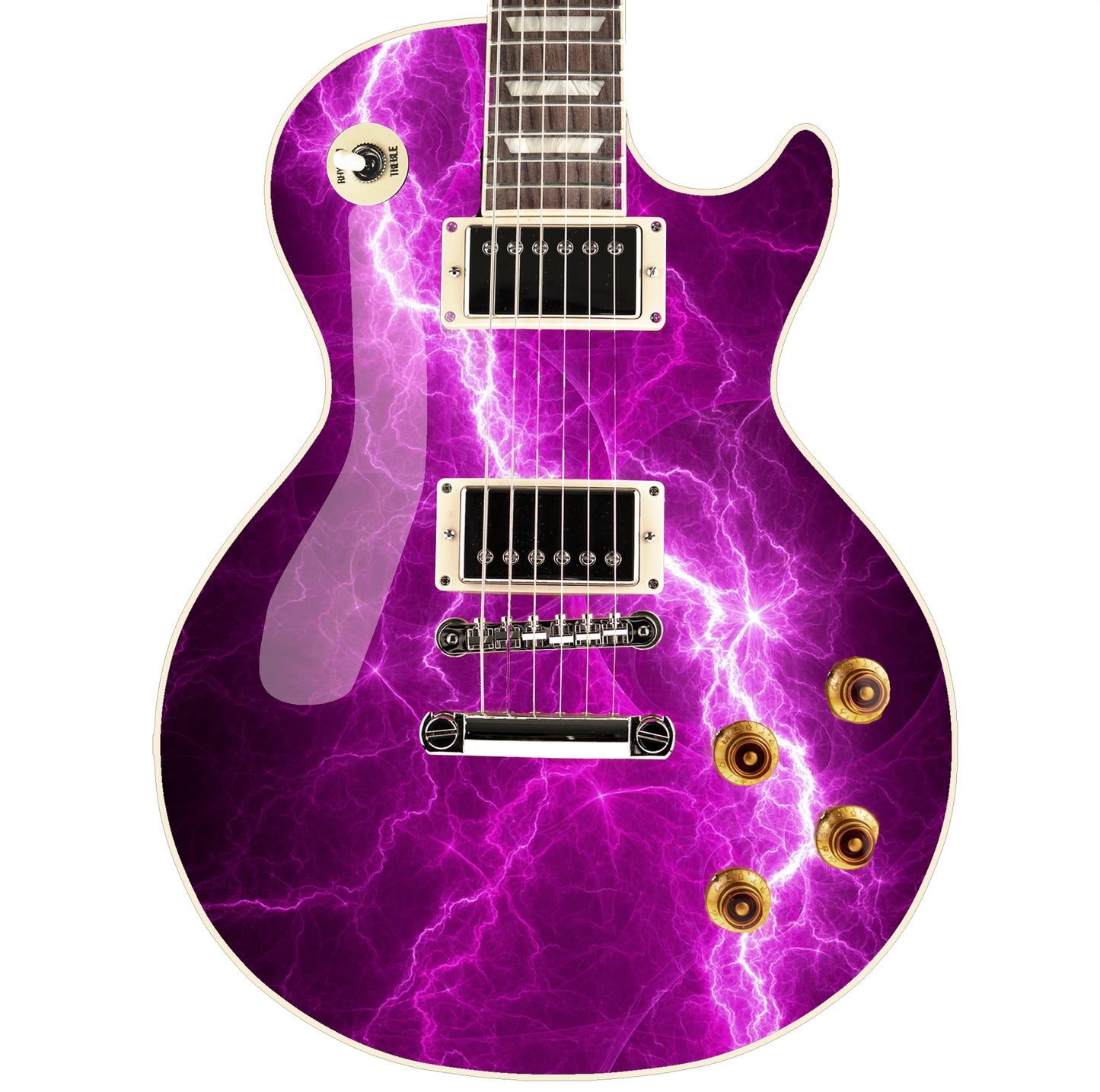 Guitar/Bass Skin Axe Wrap Re Skin Vinyl Decal Sticker Pink Lightning Bolt GS125