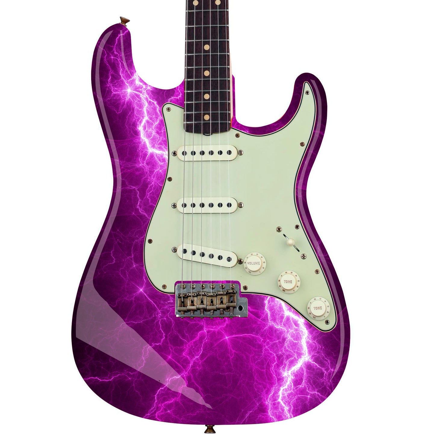 Guitar/Bass Skin Axe Wrap Re Skin Vinyl Decal Sticker Pink Lightning Bolt GS125
