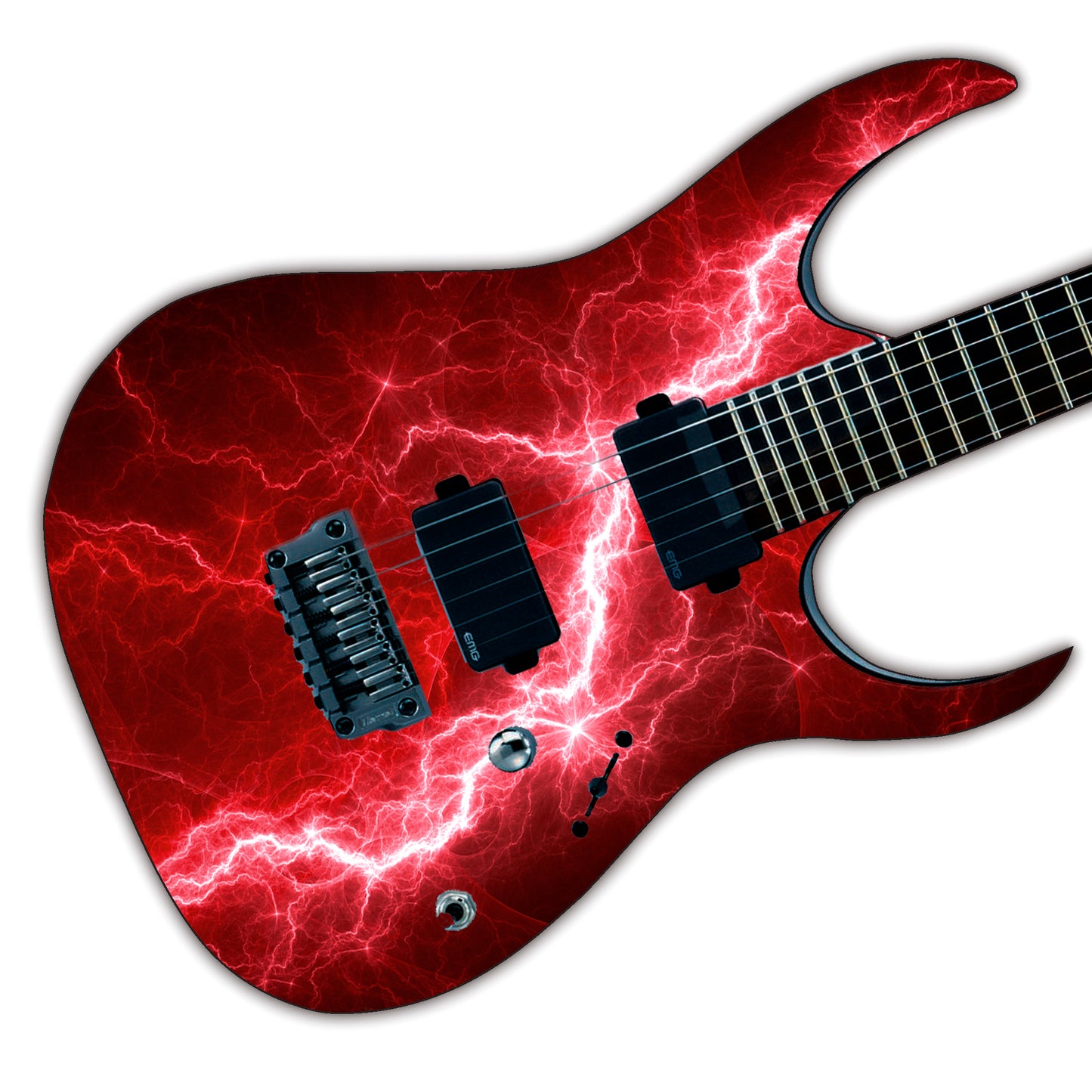 Guitar/Bass Skin Wrap Re Skin Vinyl Decal Sticker Blood Red Lightning Bolt GS127