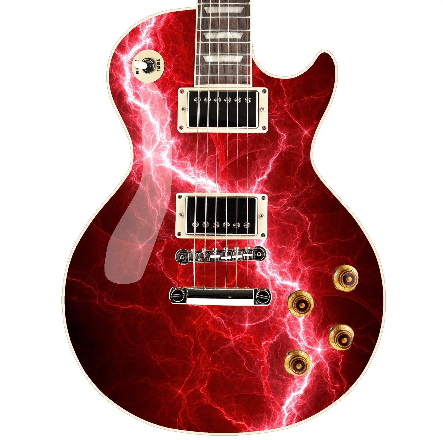 Guitar/Bass Skin Wrap Re Skin Vinyl Decal Sticker Blood Red Lightning Bolt GS127