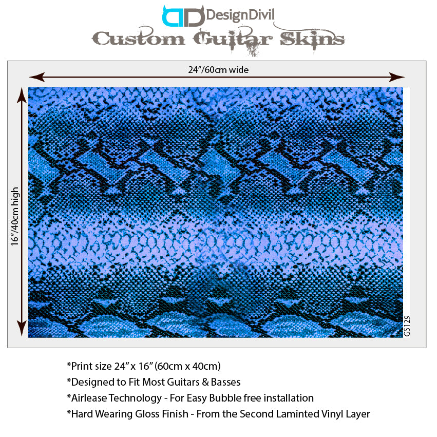 Pro Guitar/Bass Vinyl Skin Wrap Decal Sticker The Blue Venom GS129
