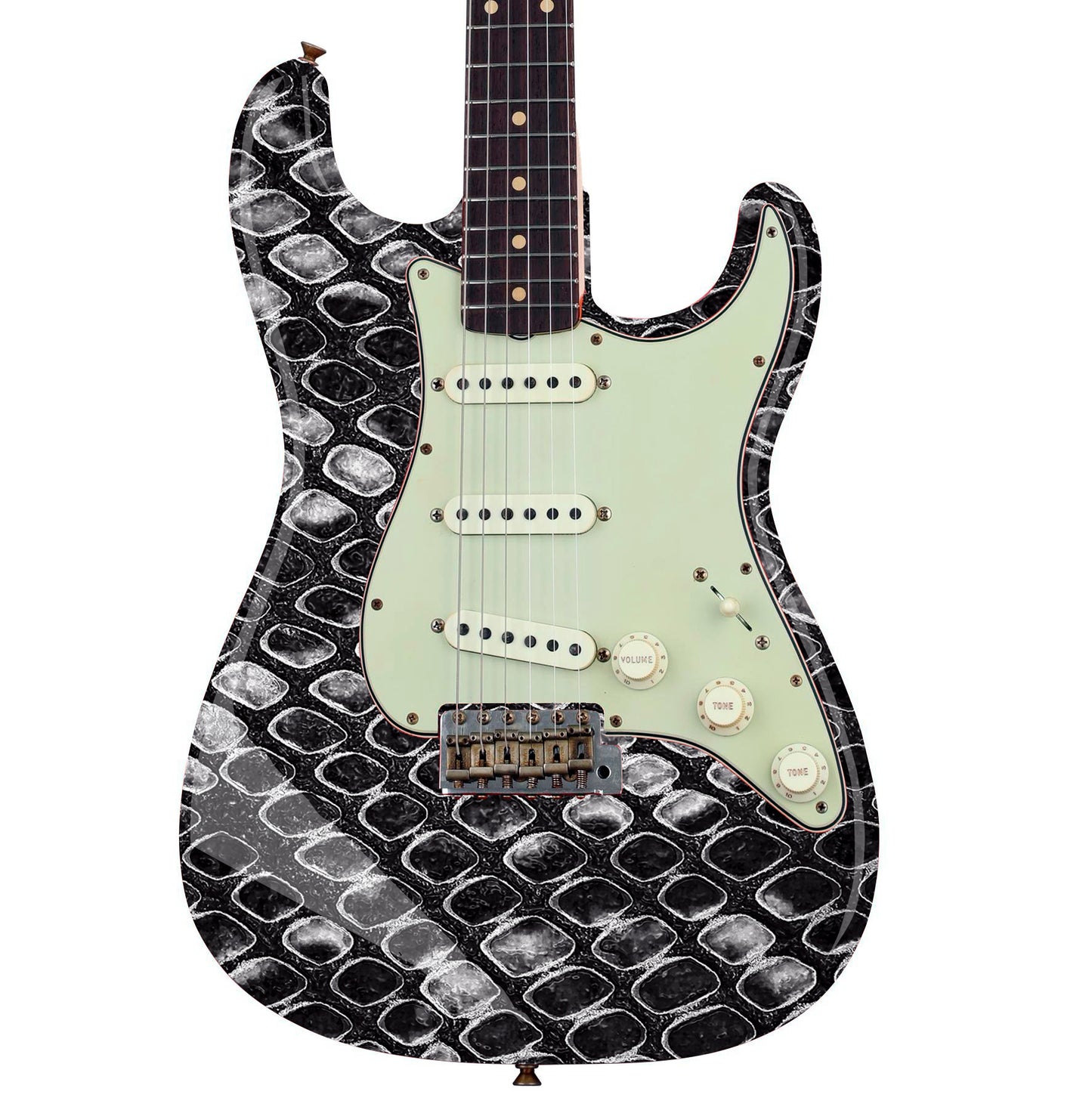 Guitar/Bass Vinyl Skin Wrap Decal Sticker The Black Dragon Scale GS130