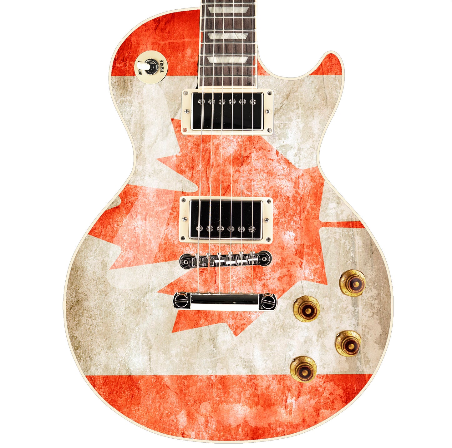 Guitar/Bass Canada Flag Laminated Skin Wrap Vinyl Decal Sticker. GS139
