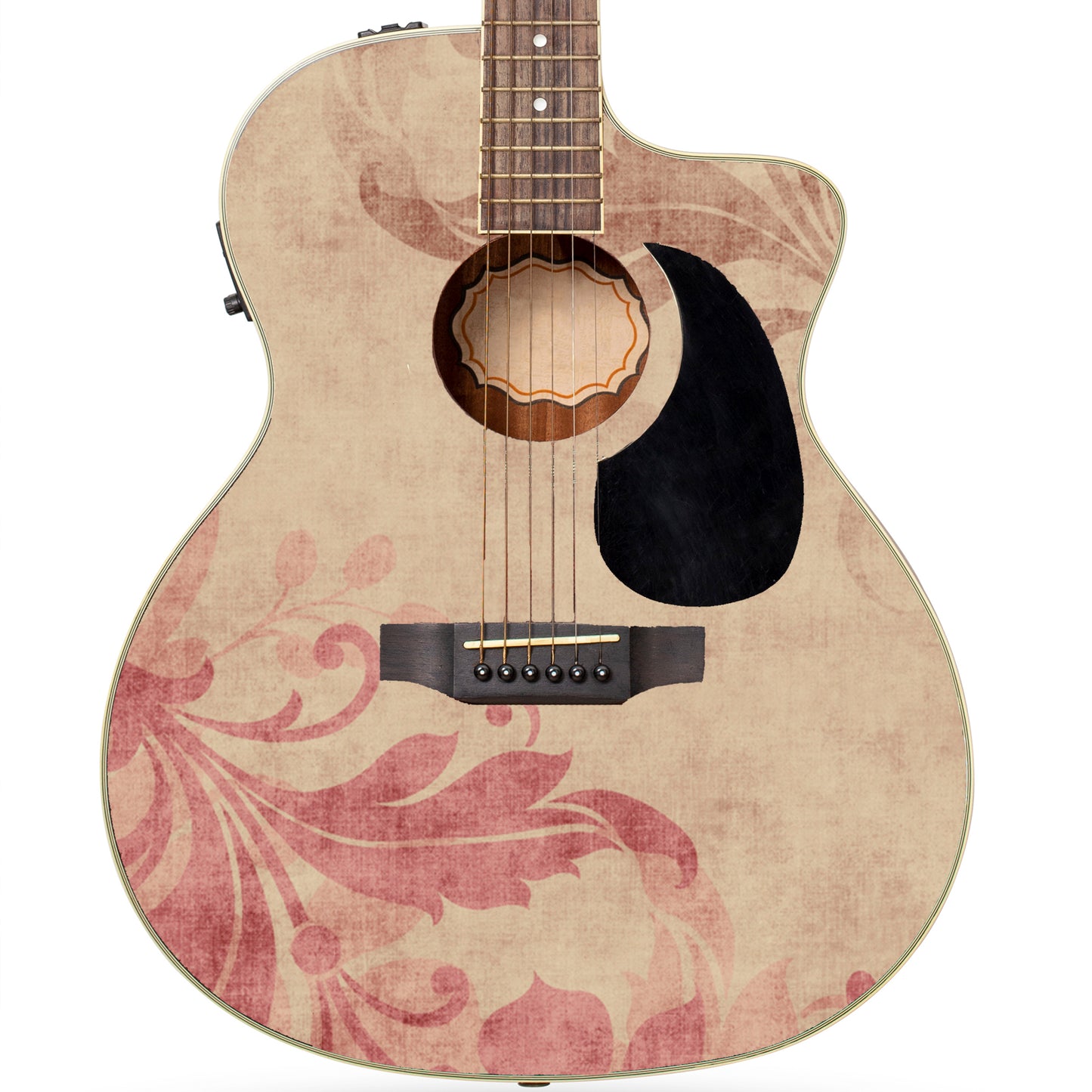 Acoustic/Electric Guitar Skin Wrap Vinyl Decal Sticker 'Vintage Cream' GS149