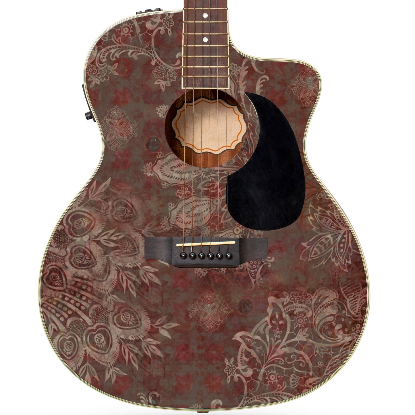 Acoustic/Electric Guitar Skin Wrap Vinyl Decal Sticker 'Vintage Floral' GS150
