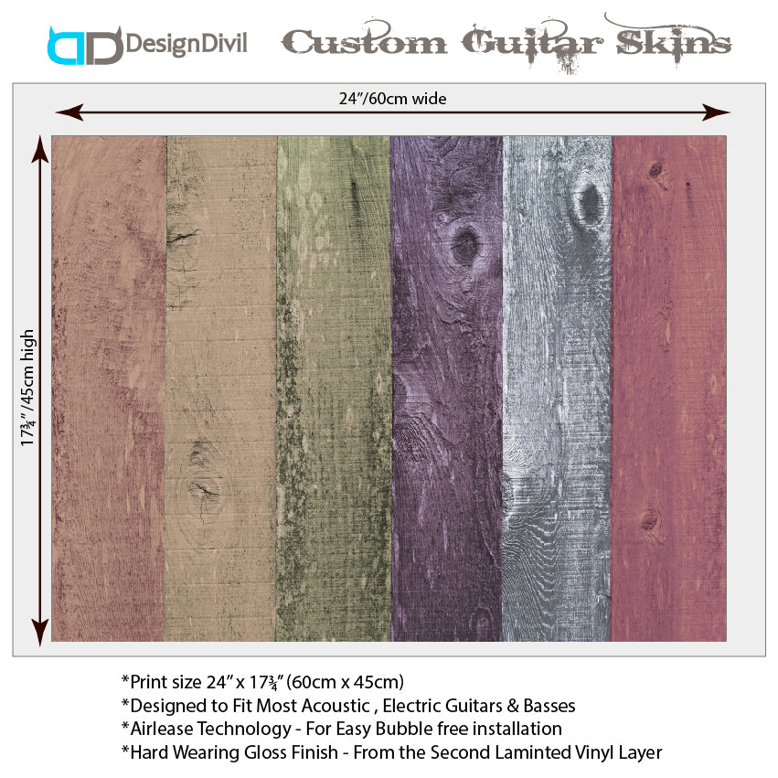 Acoustic/Electric Guitar Skin Wrap Vinyl Decal Sticker 'Colour Palette' GS152