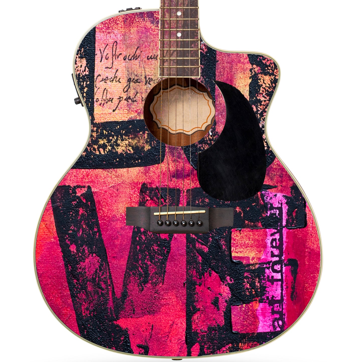 Acoustic/Electric Guitar Skin Wrap Vinyl Decal Sticker 'Love Music' GS153