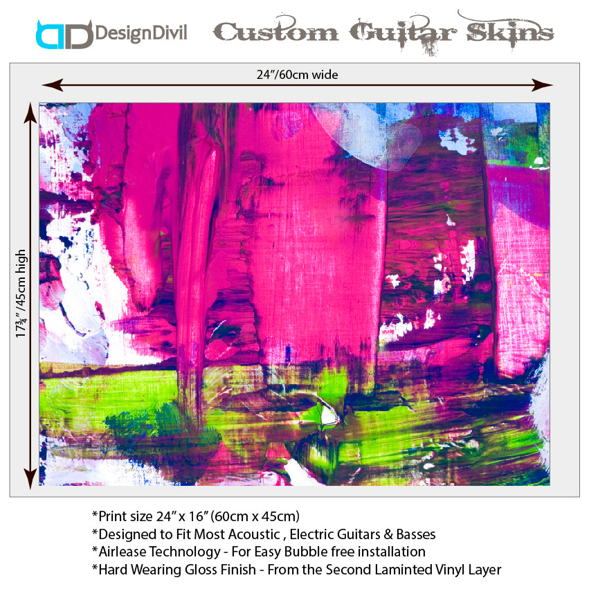 Acoustic/Electric, Bass Guitar Skin Wrap Vinyl Decal Sticker 'Abstract Art' GS157
