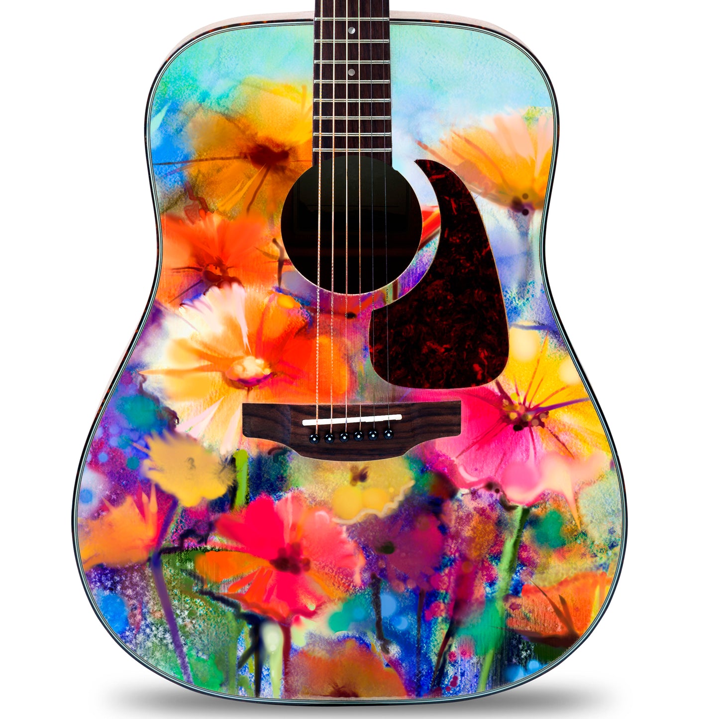 Acoustic/Electric Guitar Skin Wrap Vinyl Decal Sticker Abstract Floral GS158