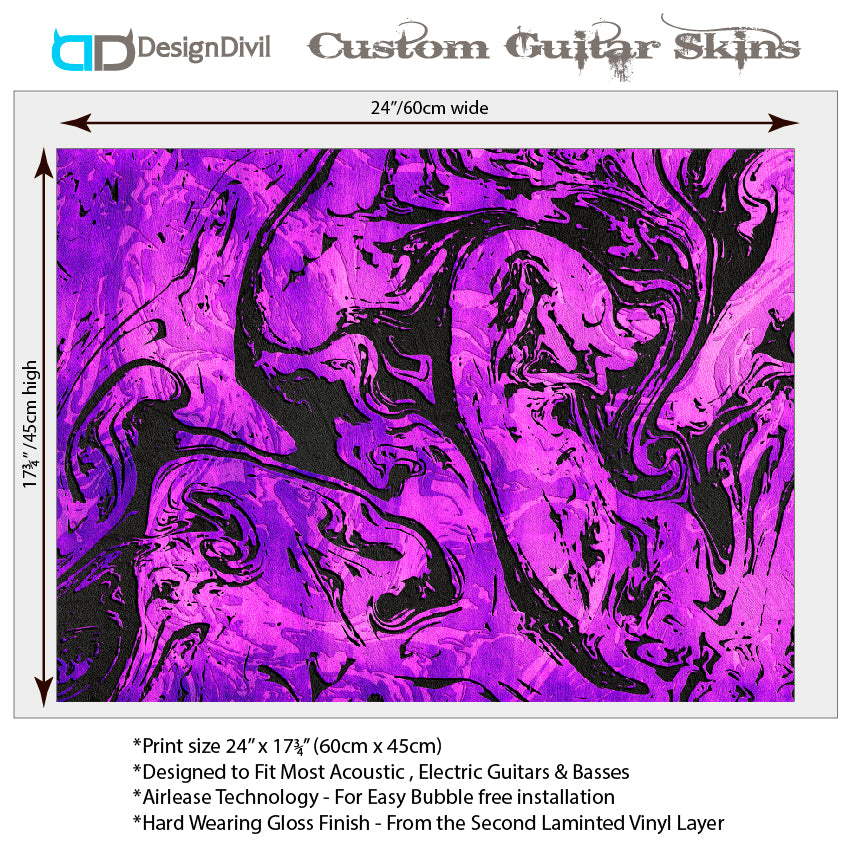 Acoustic/Electric Guitar Skin Wrap Vinyl Decal Sticker Abstract Floral GS159