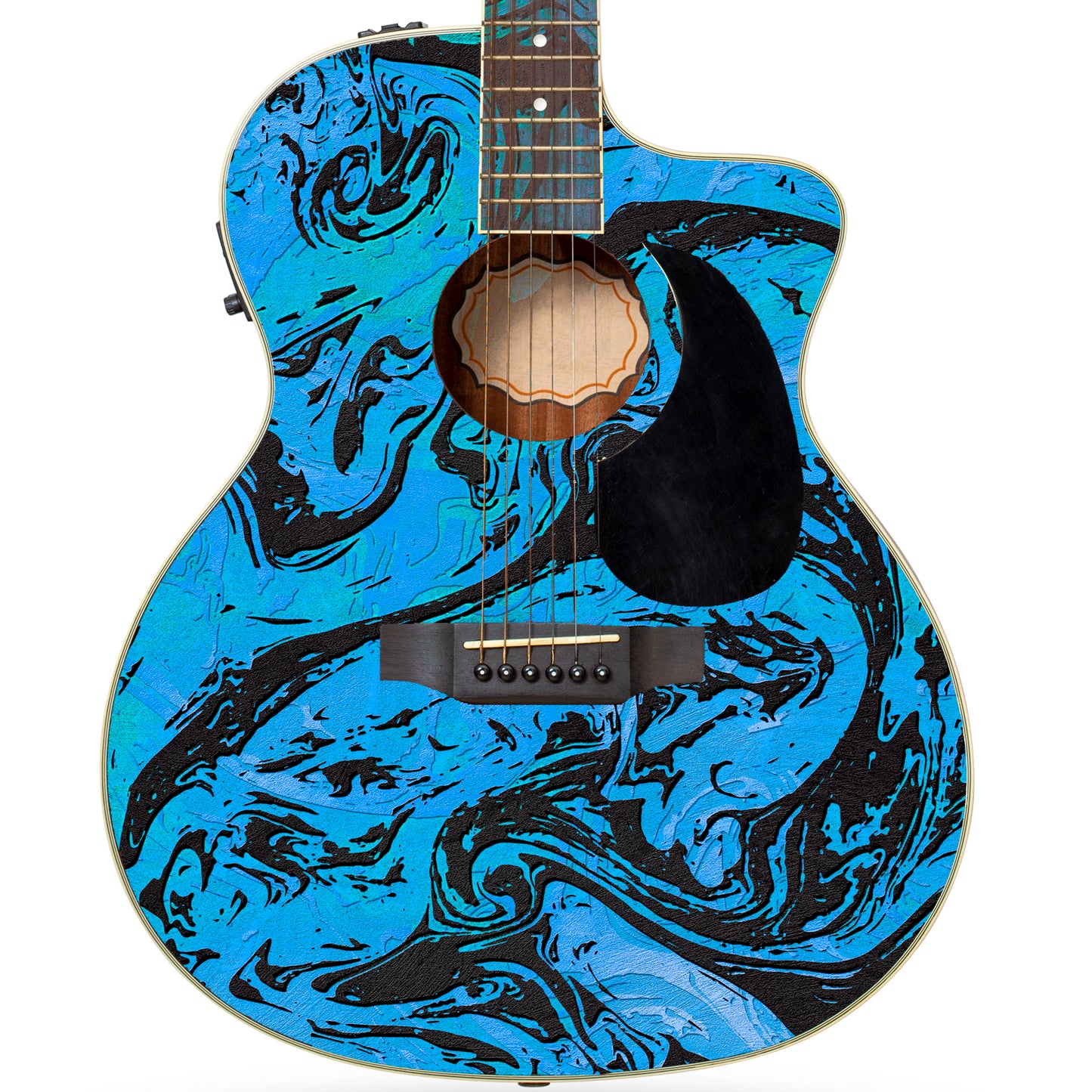 Acoustic/Electric Guitar Skin Wrap Vinyl Decal Sticker Abstract Floral GS160
