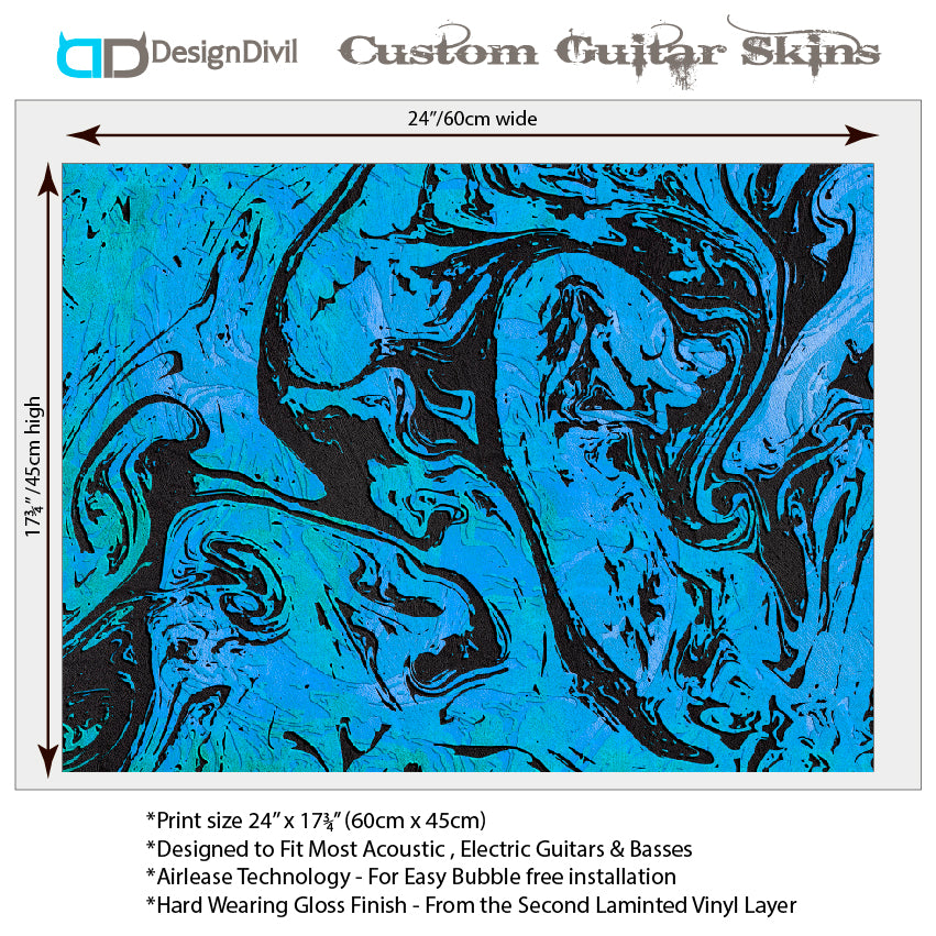 Acoustic/Electric Guitar Skin Wrap Vinyl Decal Sticker Abstract Floral GS160