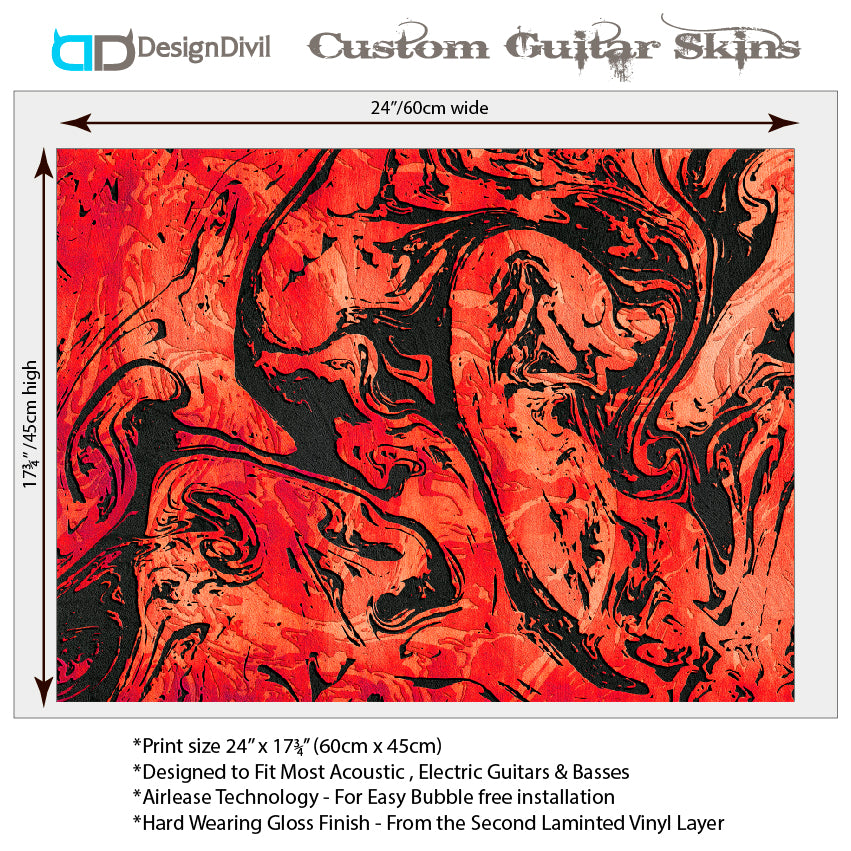 Acoustic/Electric Guitar Skin Wrap Vinyl Decal Sticker Abstract Floral GS161
