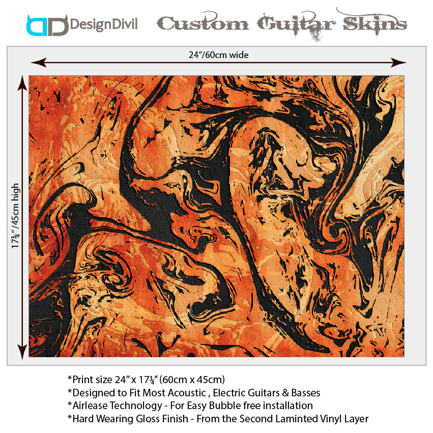 Acoustic/Electric Guitar Skin Wrap Vinyl Decal Sticker Abstract Floral GS162