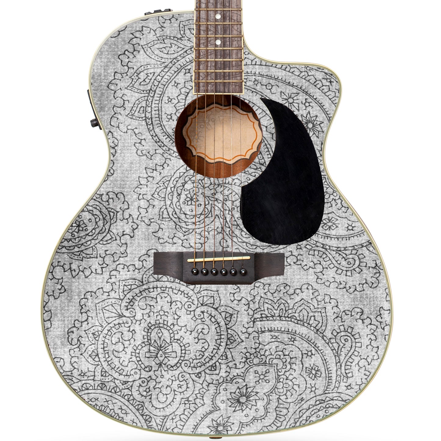 Acoustic/Electric Guitar Skin Wrap Vinyl Decal Sticker Vintage Greys Lace GS163