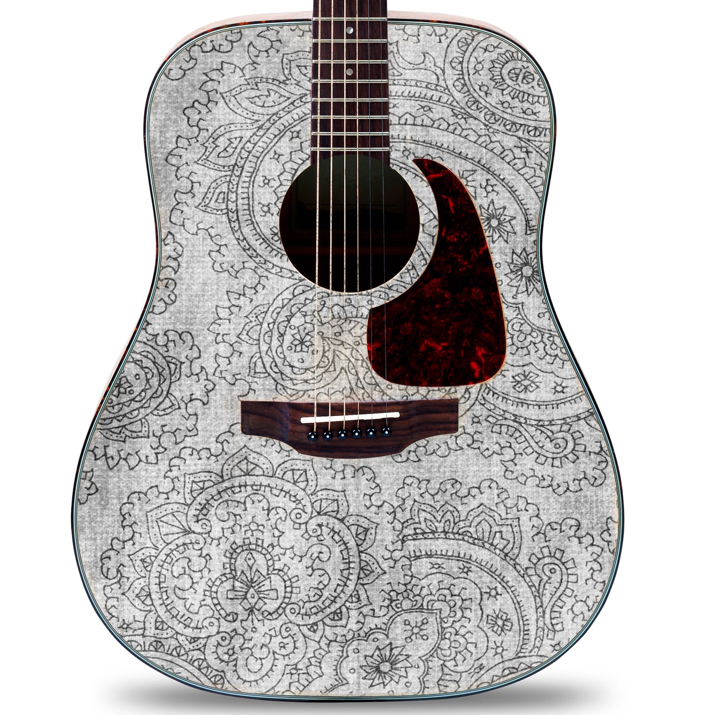 Acoustic/Electric Guitar Skin Wrap Vinyl Decal Sticker Vintage Greys Lace GS163