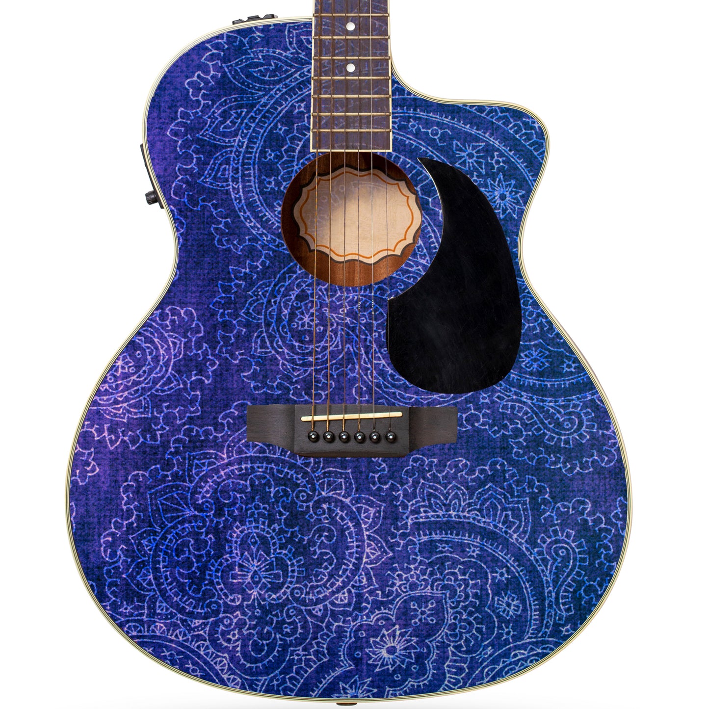 Acoustic/Electric Guitar Skin Wrap Vinyl Decal Sticker Vintage Blues/Purples Lace GS164