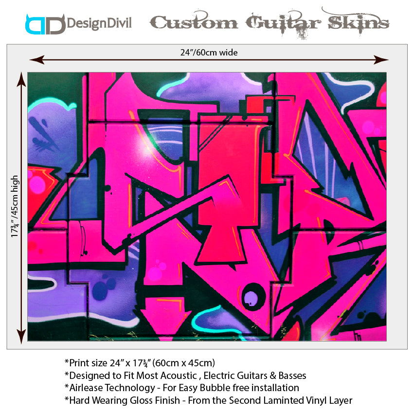 Acoustic/Electric Guitar Skin Wrap Vinyl Decal Sticker Street Graffiti GS167