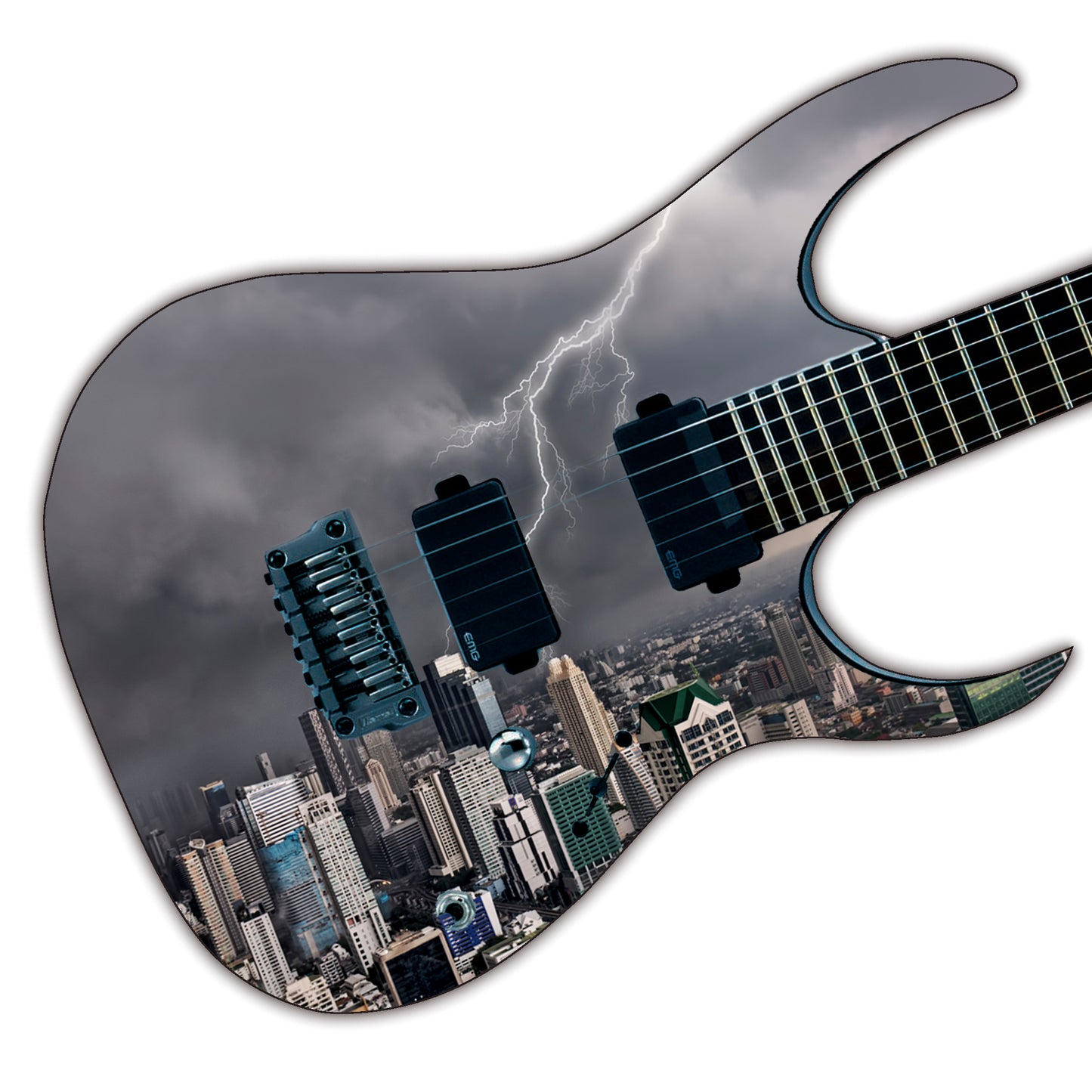 DesignDivil Custom Guitar Skin Vinyl Wrap Laminated Air Lease Print Decal. Electric City GS16