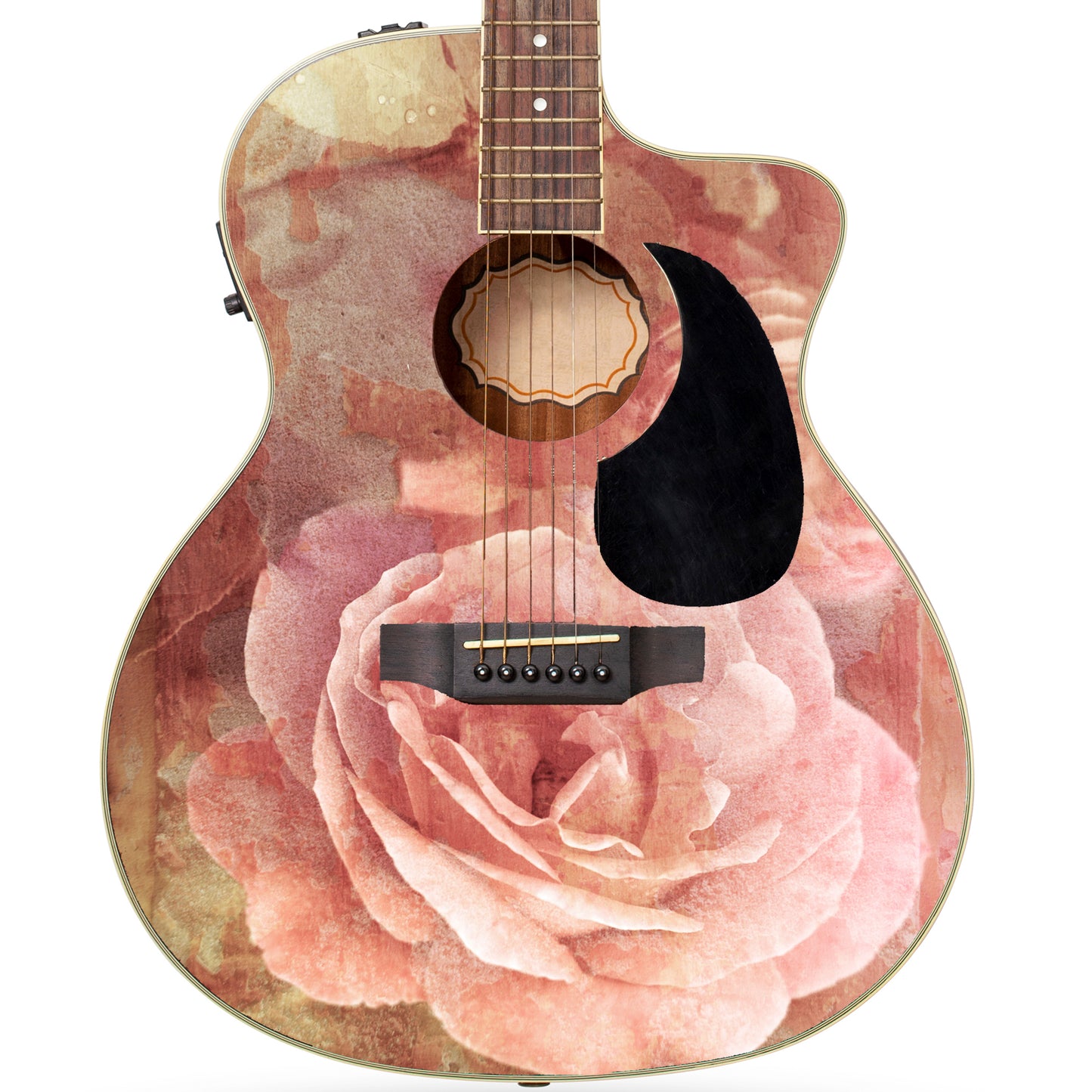 Acoustic/Electric Guitar Skin Wrap Vinyl Decal Sticker Vintage Rose GS173