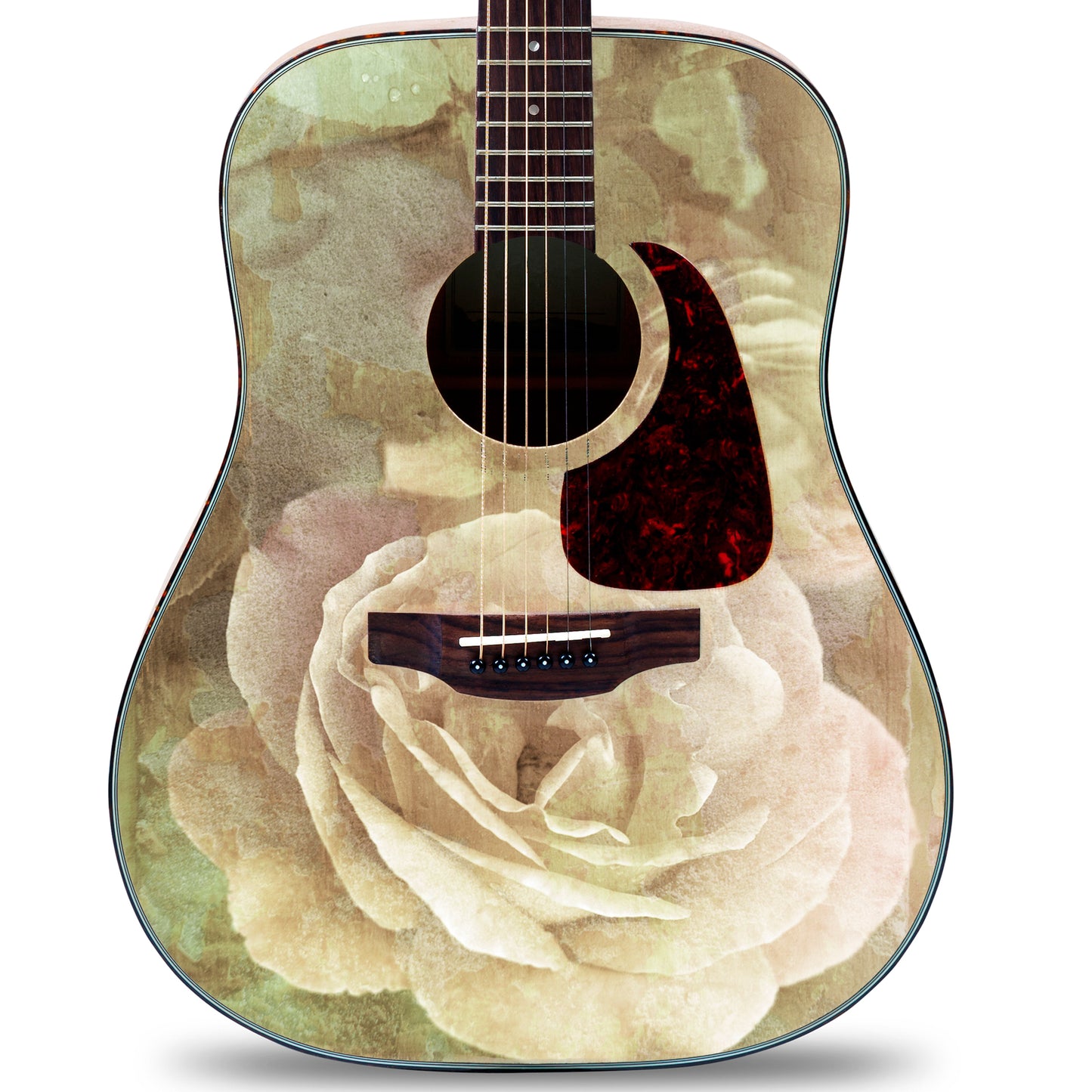 Acoustic/Electric Guitar Skin Wrap Vinyl Decal Sticker Vintage Rose GS174