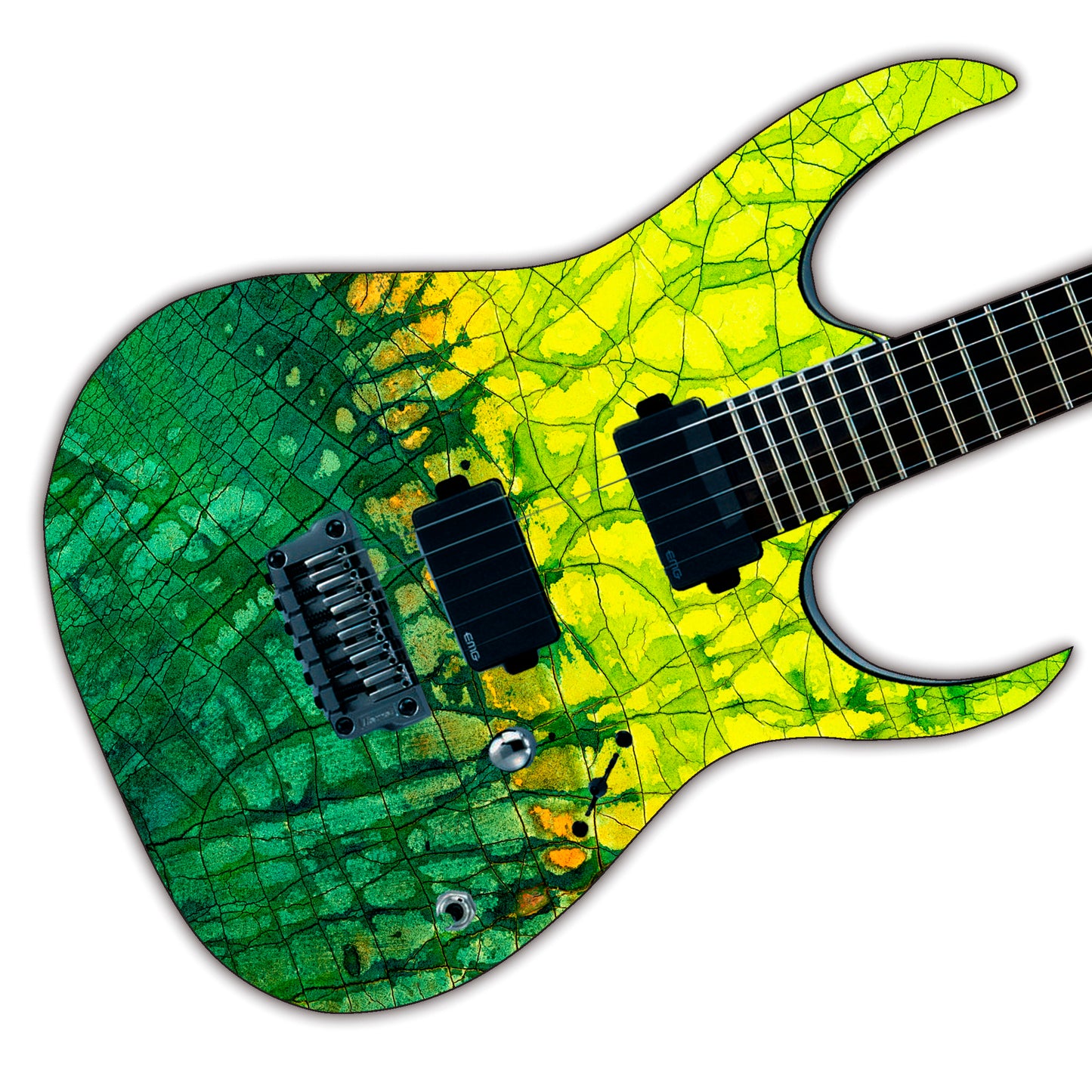 The Cracked Fade Skin Wrap Vinyl Decal Stickers for Guitars & Bass. Toxicity GS177