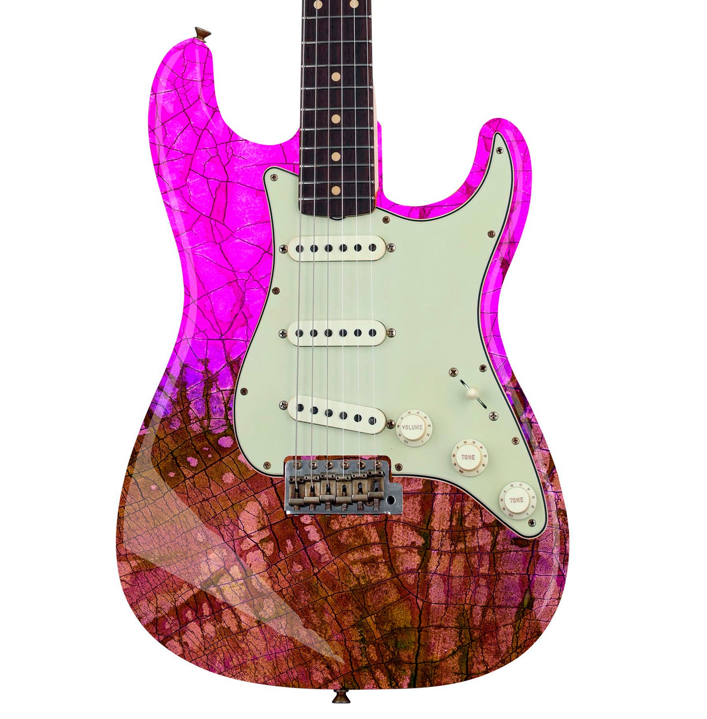 The Cracked Fade Skin Wrap Vinyl Decal Stickers for Guitars & Bass. Neon Night GS179
