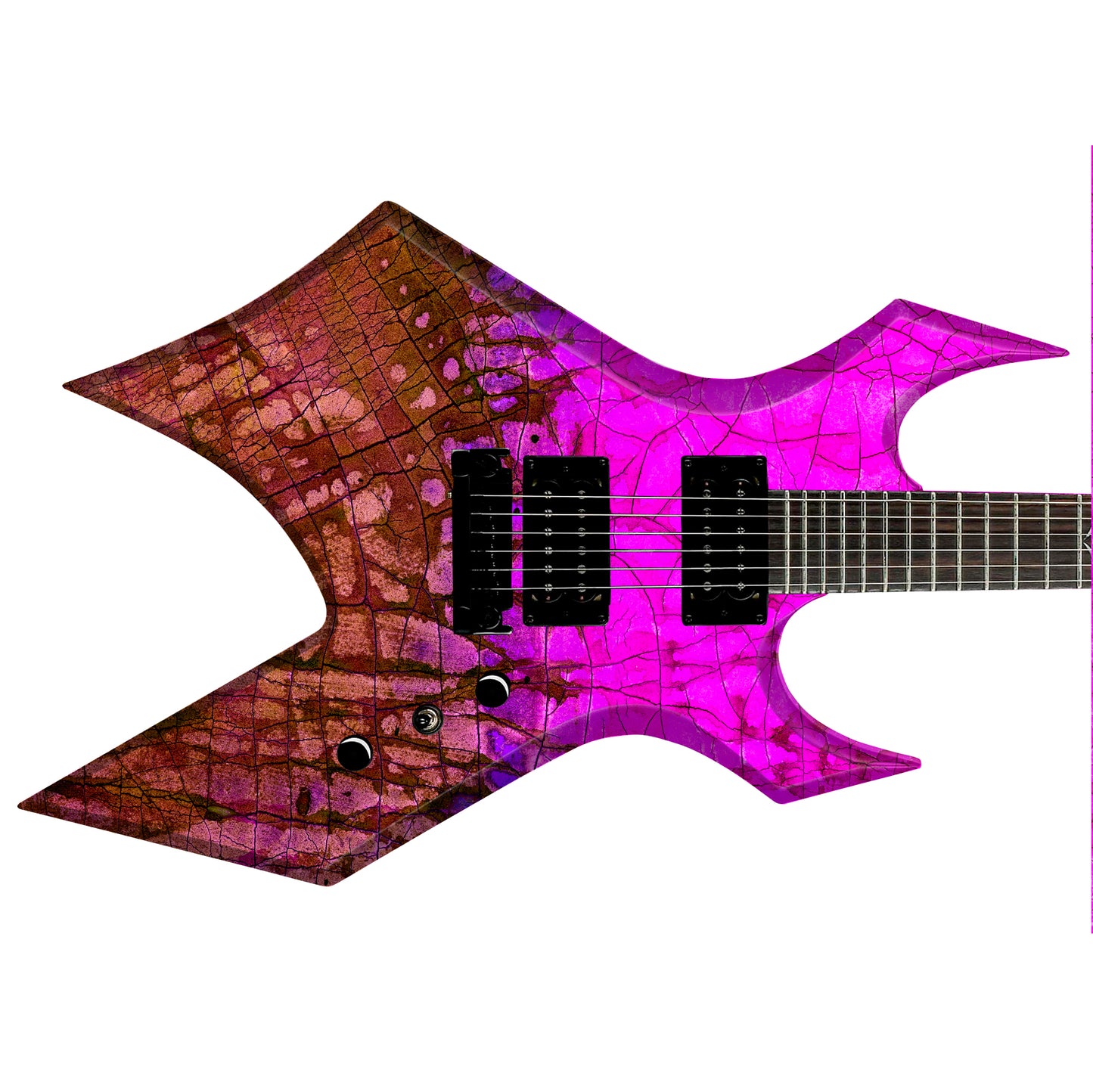 The Cracked Fade Skin Wrap Vinyl Decal Stickers for Guitars & Bass. Neon Night GS179