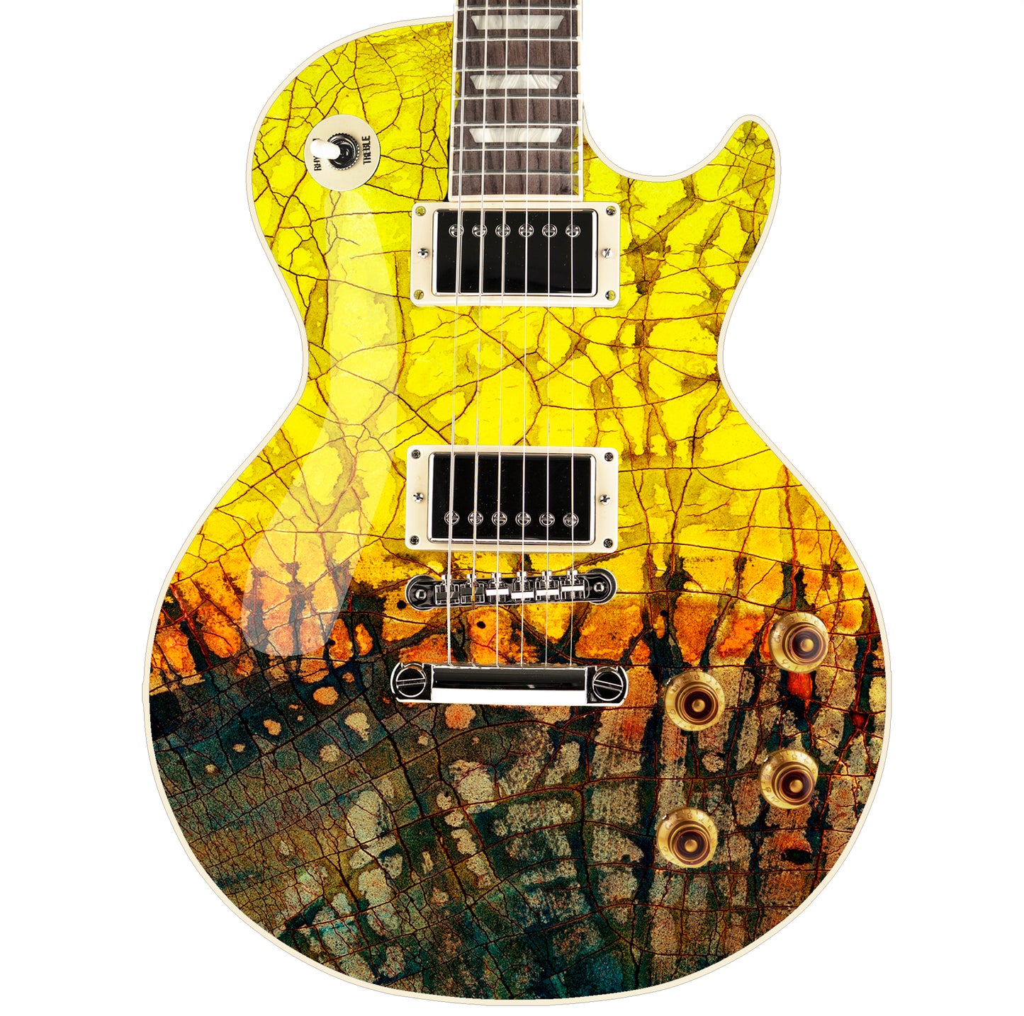 The Cracked Fade Skin Wrap Vinyl Decal Stickers for Guitars & Bass. The Fall GS180