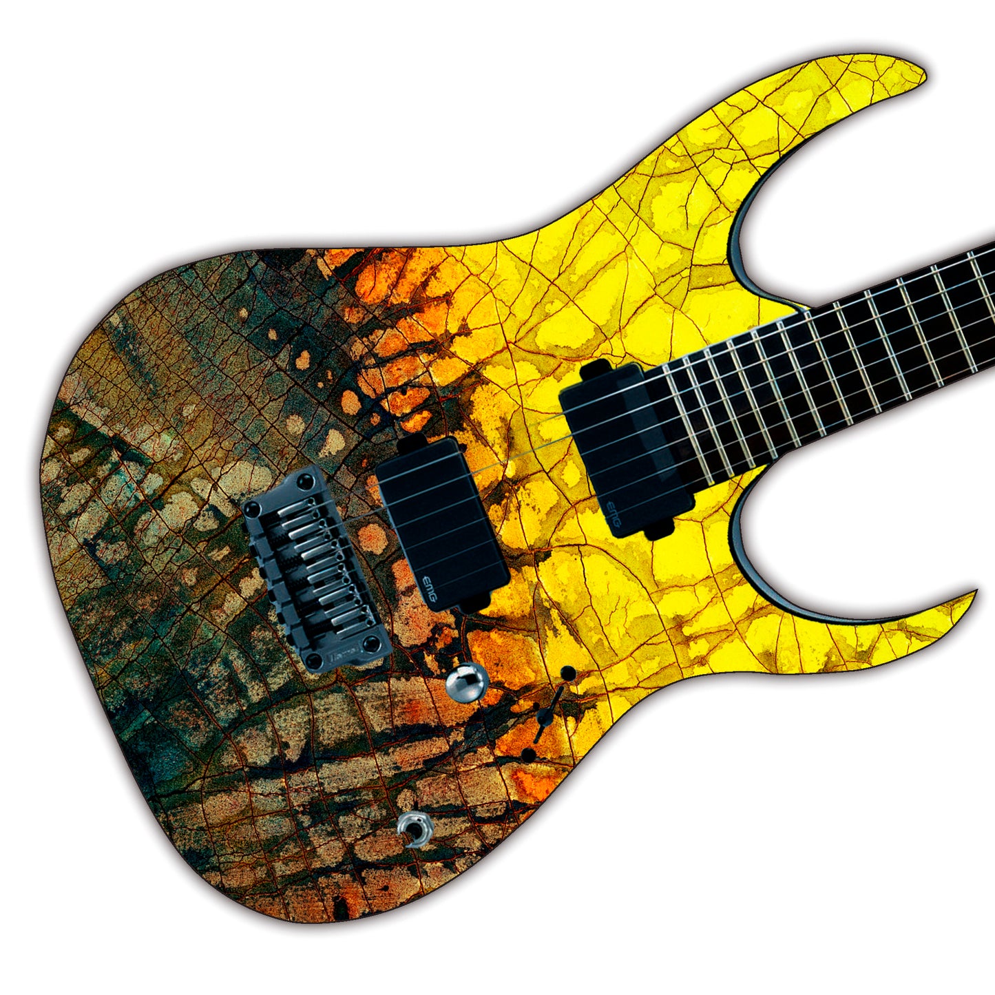 The Cracked Fade Skin Wrap Vinyl Decal Stickers for Guitars & Bass. The Fall GS180