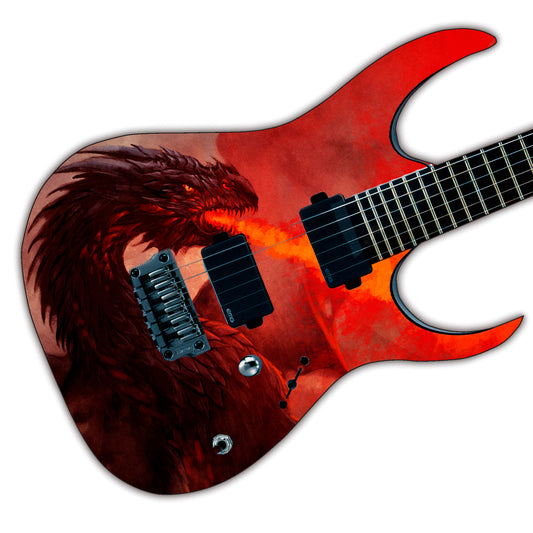 The Warrior Dragons Skin Wrap Vinyl Decal Stickers for Guitars & Bass. Fire Breather GS181