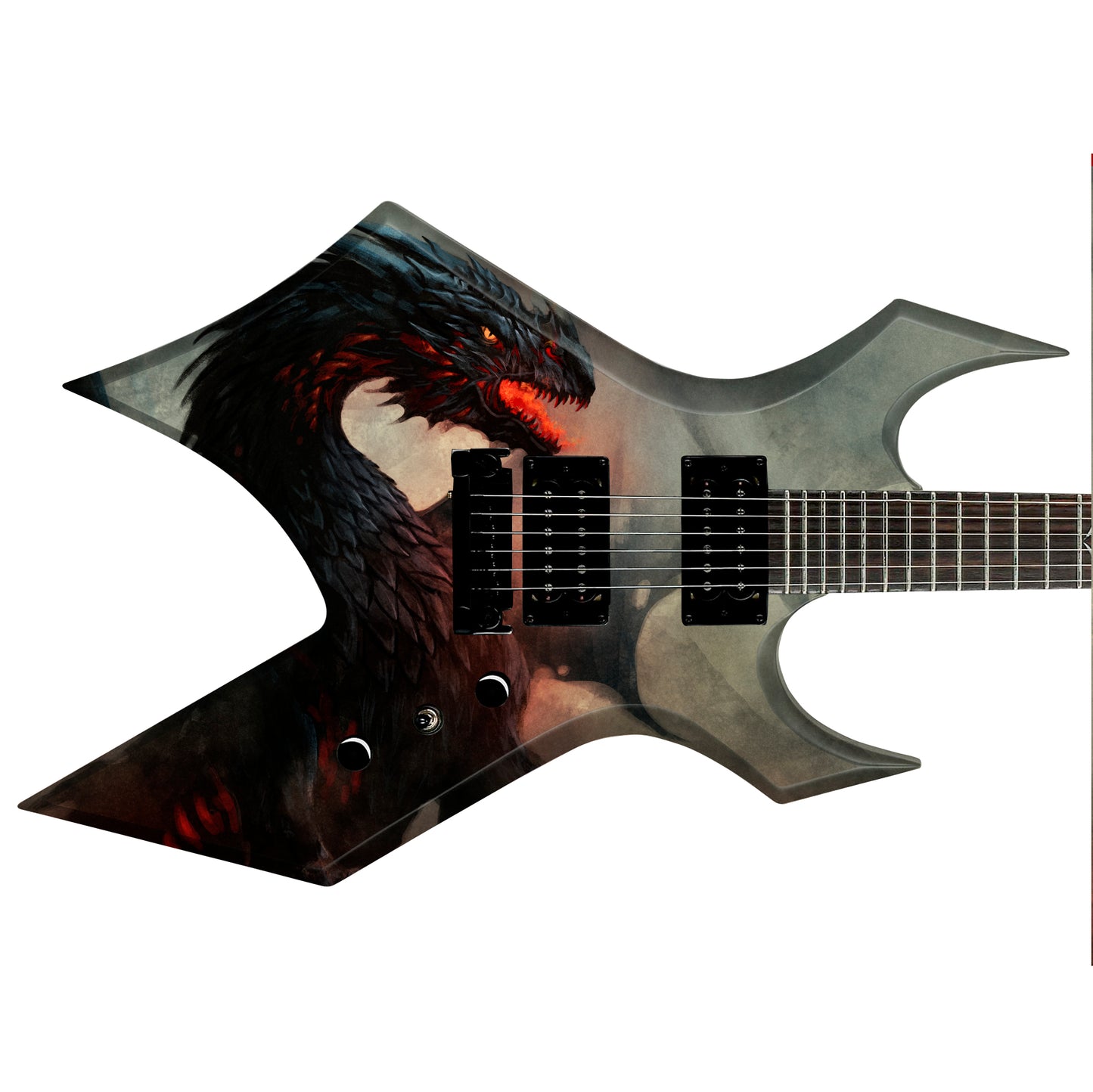 The Warrior Dragons Skin Wrap Vinyl Decal Stickers for Guitars & Bass. The Druk GS182
