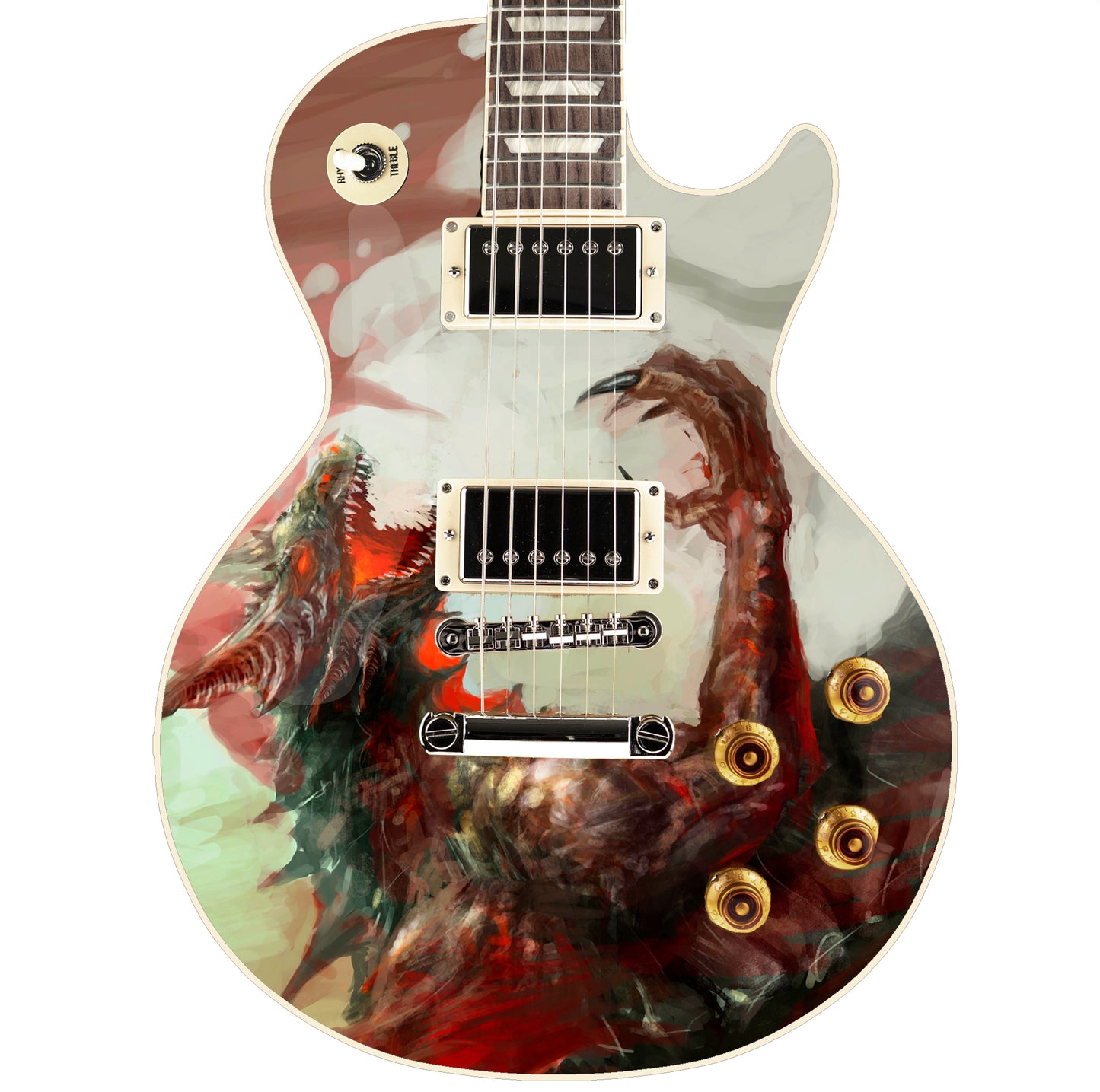 The Warrior Dragons Skin Wrap Vinyl Decal Stickers for Guitars & Bass. The Wyvern GS183