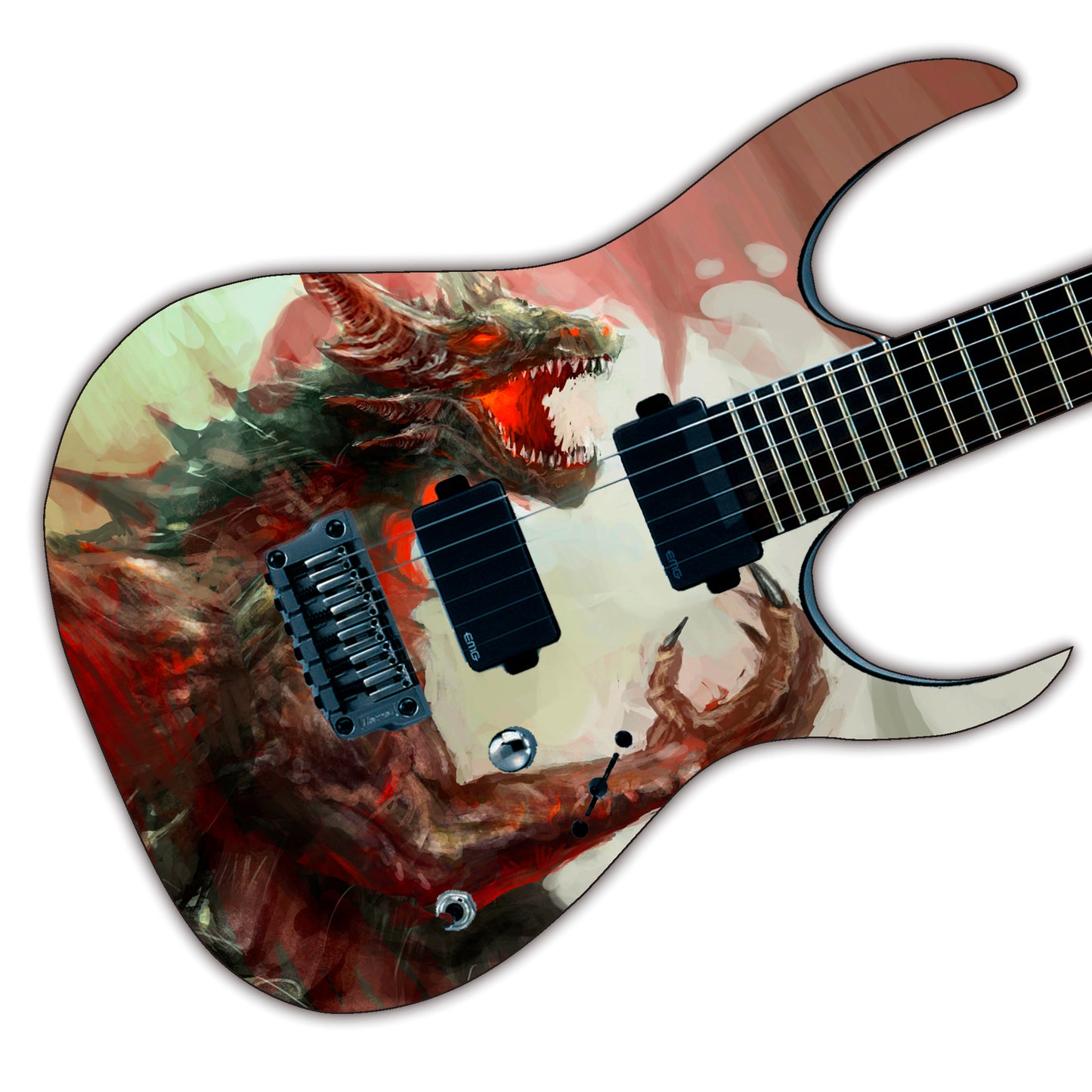 The Warrior Dragons Skin Wrap Vinyl Decal Stickers for Guitars & Bass. The Wyvern GS183