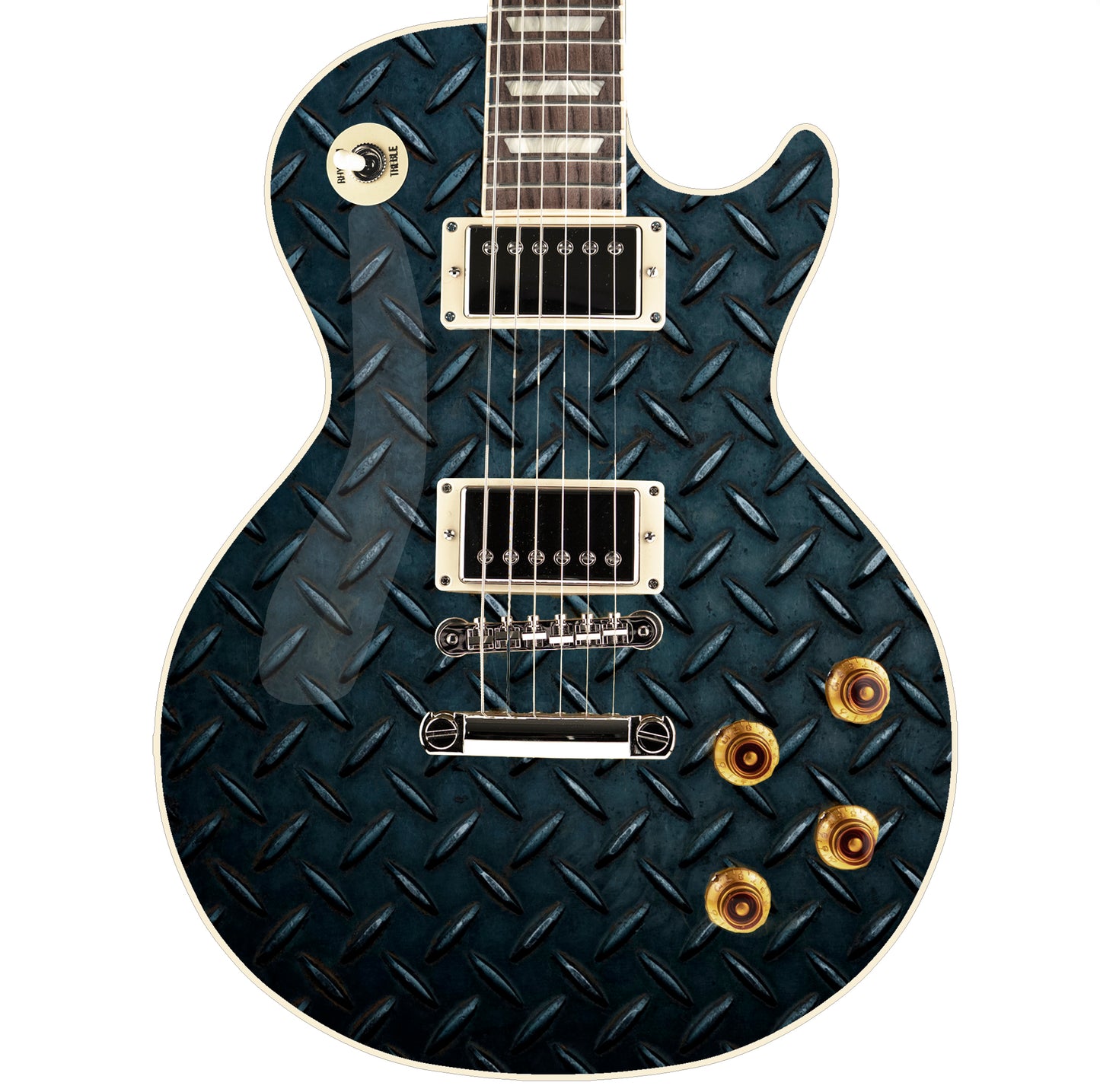 Guitar/Bass Skin Wrap Laminated Vinyl Sticker Decal Black Diamond Plate GS184