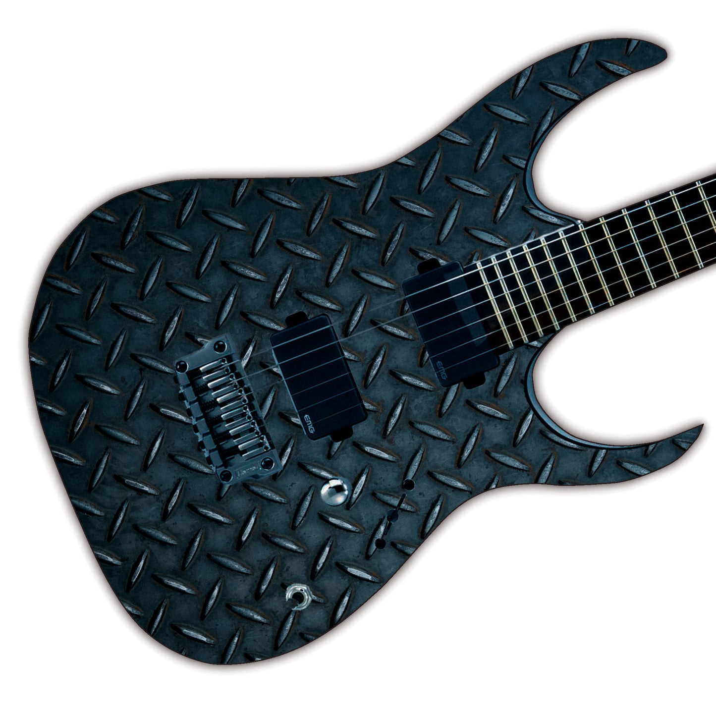 Guitar/Bass Skin Wrap Laminated Vinyl Sticker Decal Black Diamond Plate GS184