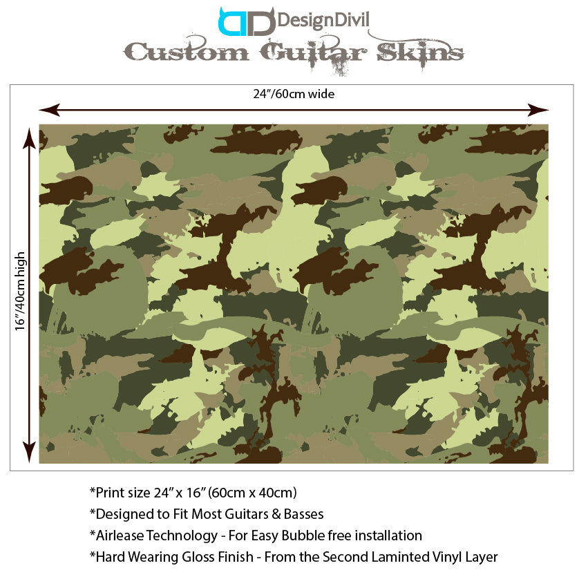 The Camo Selection Guitar/Bass Vinyl Skin Wrap Decal Sticker Skins. Jungle GS189