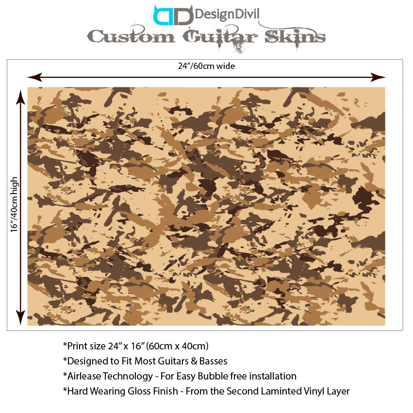 The Camo Selection Guitar/Bass Vinyl Skin Wrap Decal Sticker Skins. Desert GS190