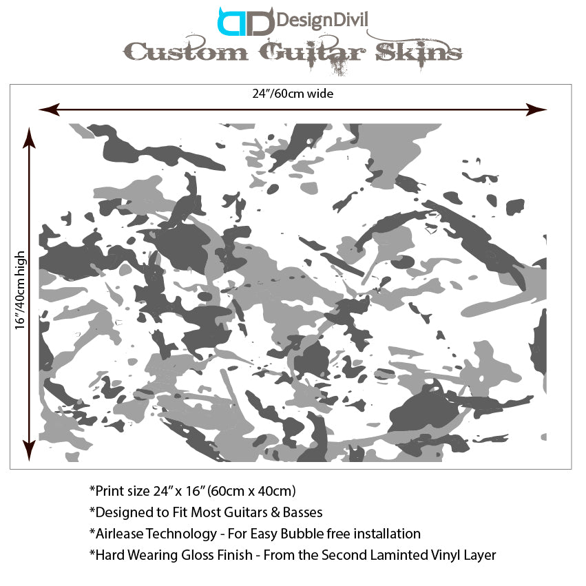 The Camo Selection Guitar/Bass Vinyl Skin Wrap Decal Sticker Skins. Artic GS192