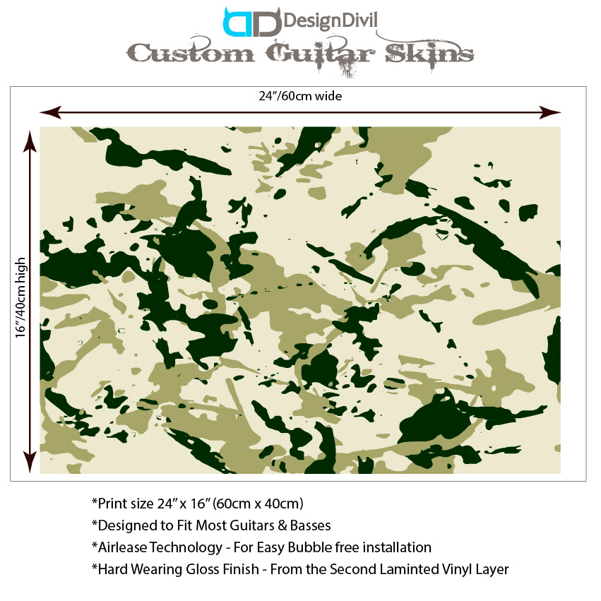 The Camo Selection Guitar/Bass Vinyl Skin Wrap Decal Sticker Skins. Universal GS195