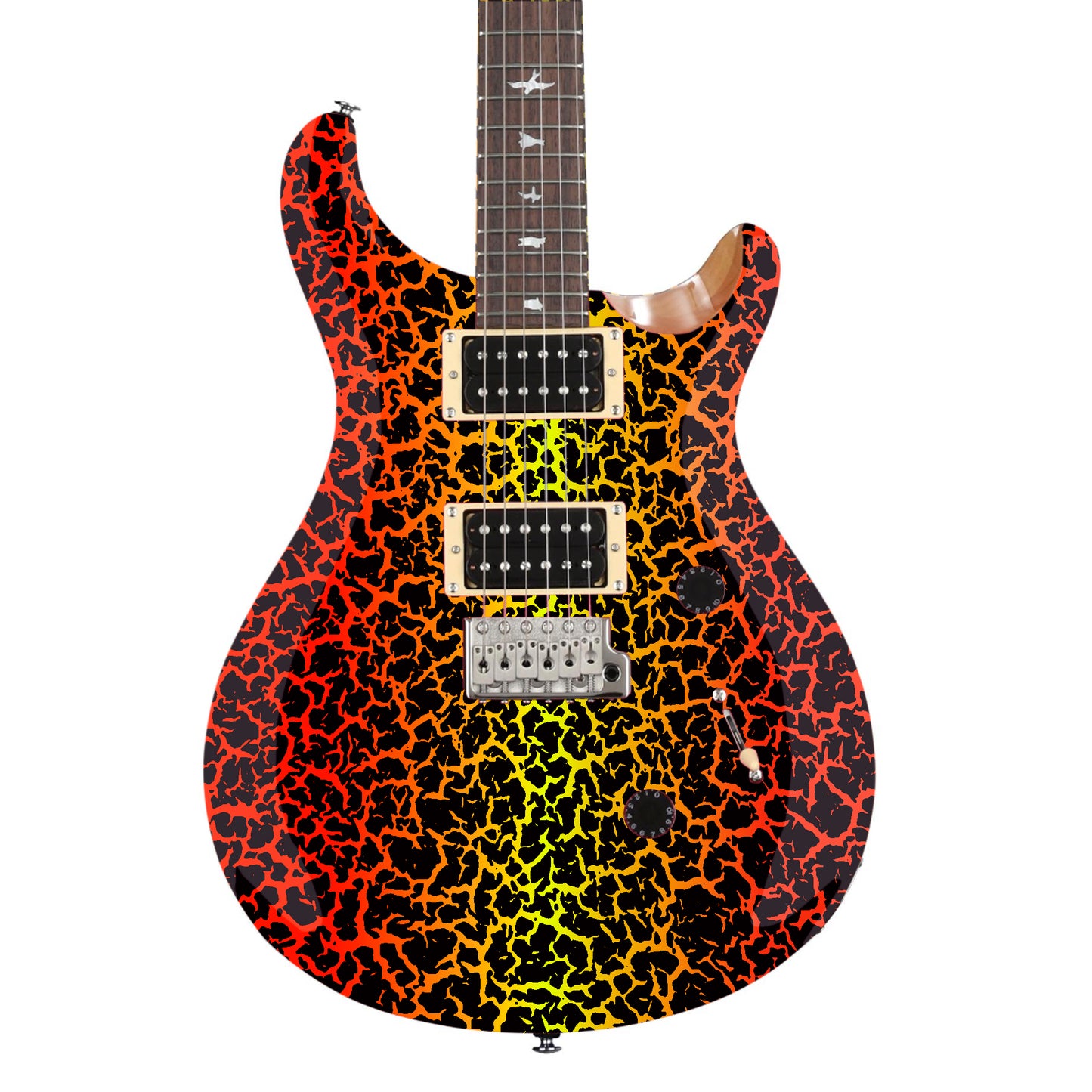 The Crackle Selection Guitar/Bass Vinyl Skin Wrap Decal Sticker Skin. Sunrise GS199