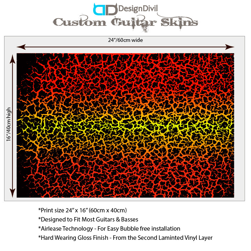 The Crackle Selection Guitar/Bass Vinyl Skin Wrap Decal Sticker Skin. Sunrise GS199