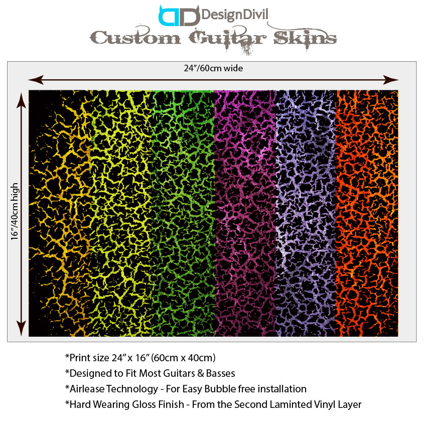 The Crackle Selection Guitar/Bass Vinyl Skin Wrap Decal Sticker Skin. Gecko GS201