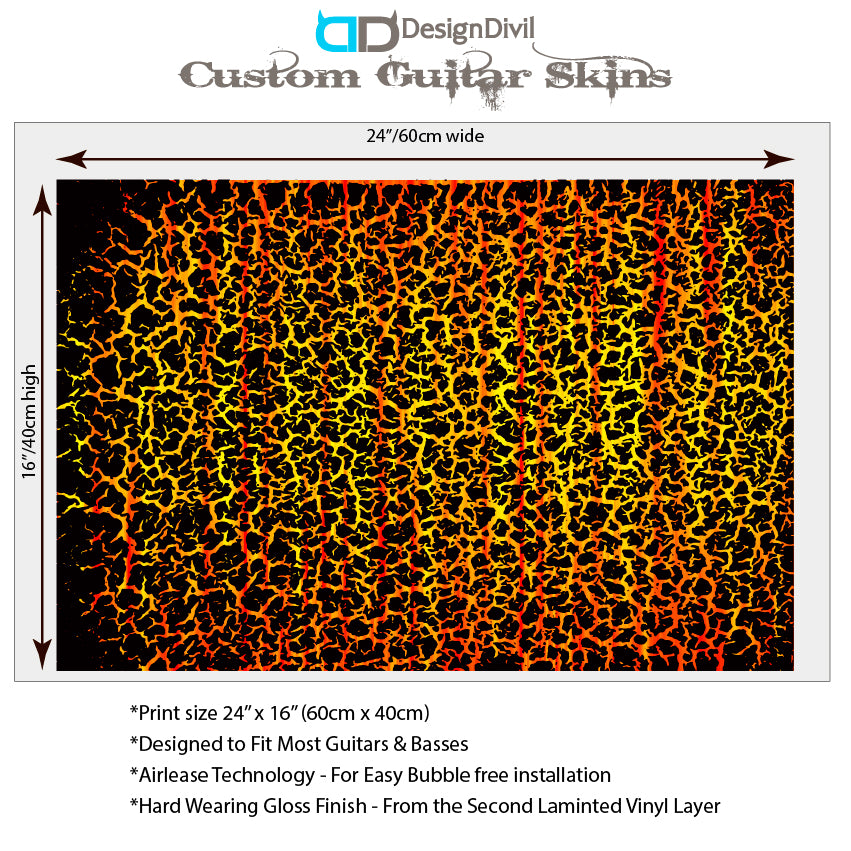 The Crackle Selection Guitar/Bass Vinyl Skin Wrap Decal Sticker Skin. Leopard Skin GS206