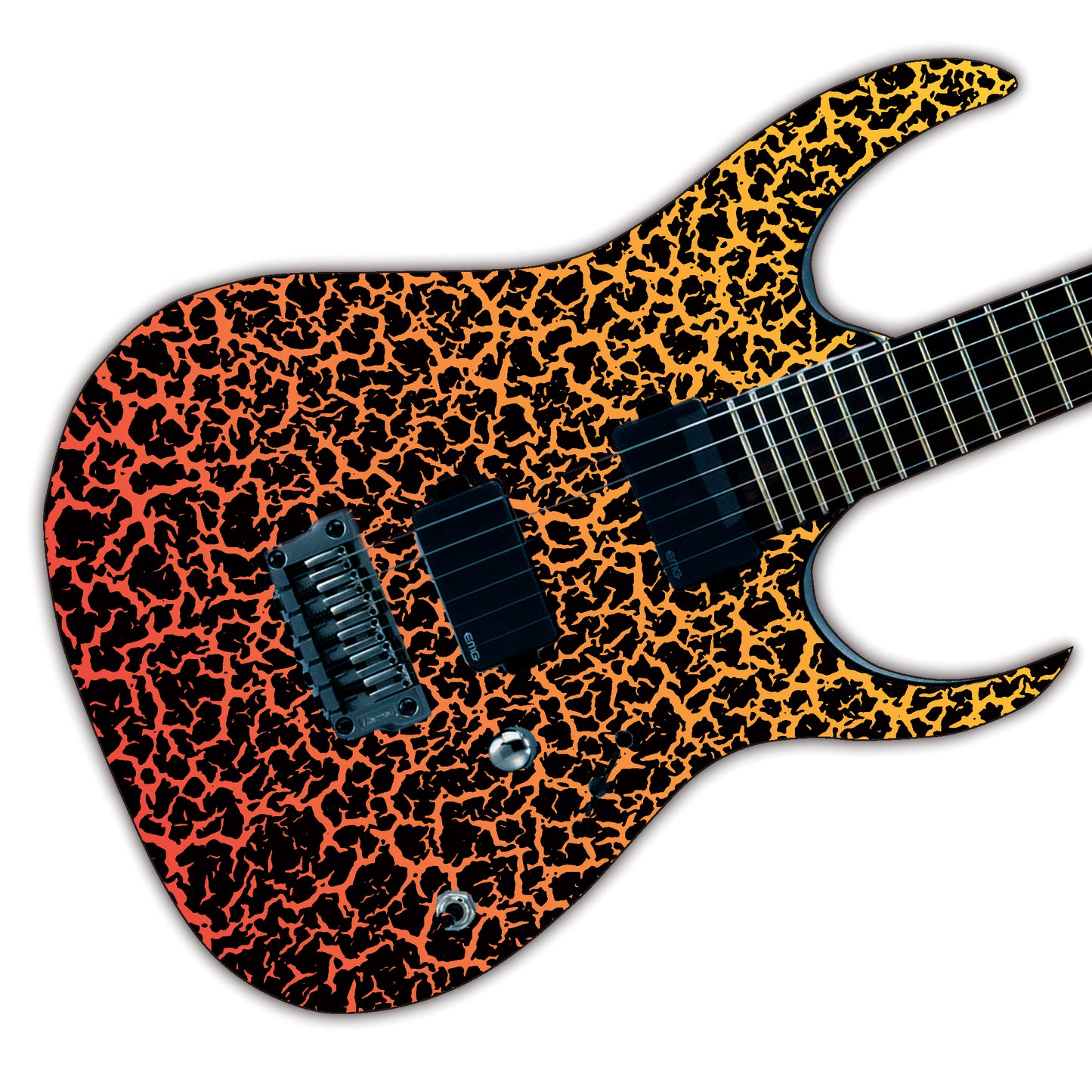 80's Metal Crackle Paint Selection Guitar/Bass Skin Wrap Sticker Skin. Hot Flame GS208