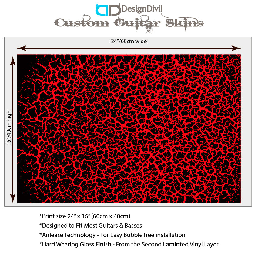 80's Metal Crackle Paint Selection Guitar/Bass Skin Wrap Sticker Skin. Stranger GS211