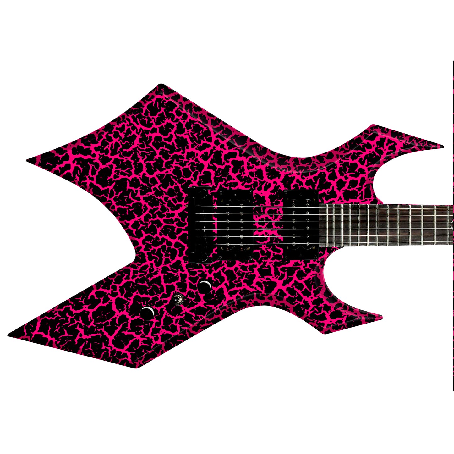 80's Metal Crackle Paint Selection Guitar/Bass Skin Wrap Sticker Skin. Neon Pink GS212
