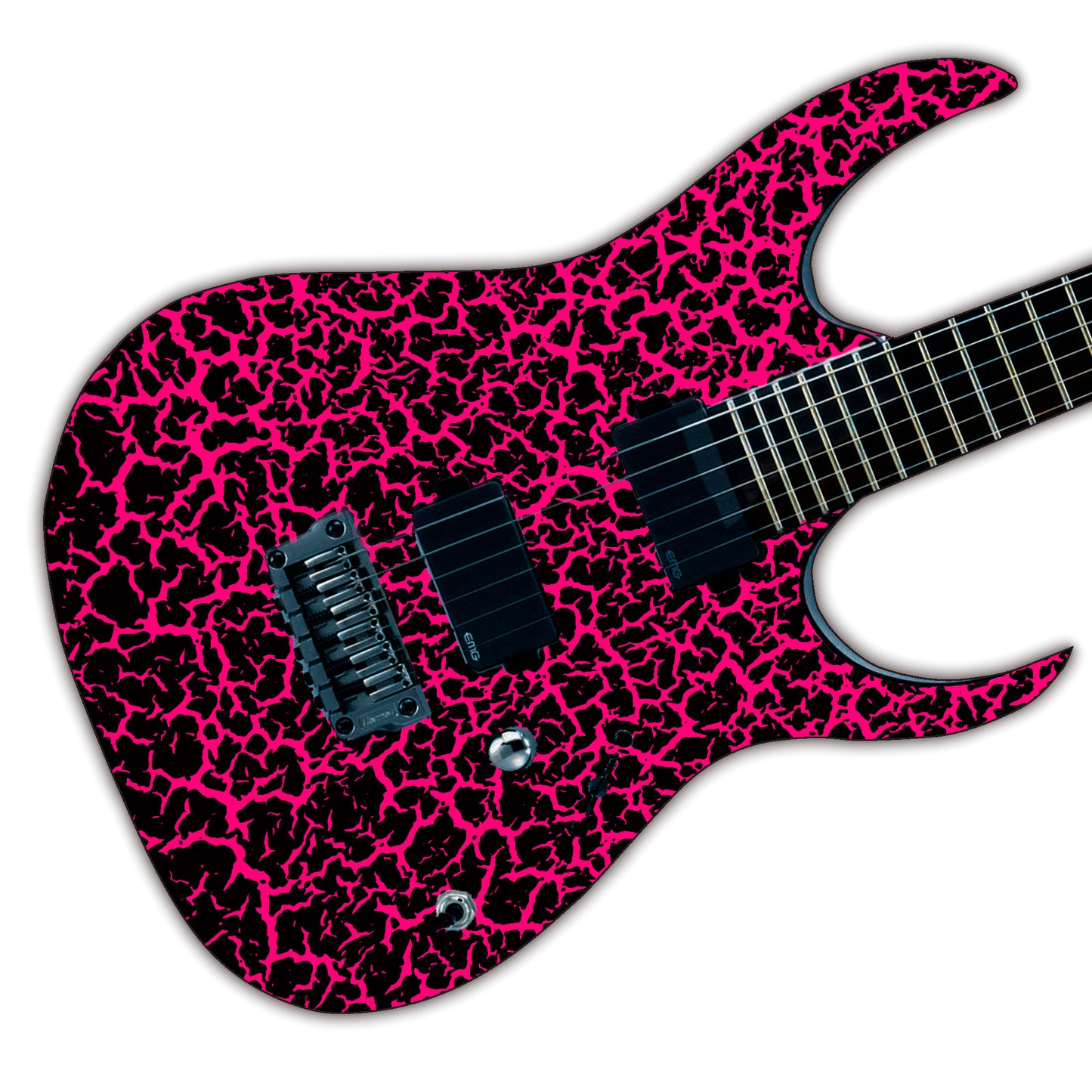80's Metal Crackle Paint Selection Guitar/Bass Skin Wrap Sticker Skin. Neon Pink GS212