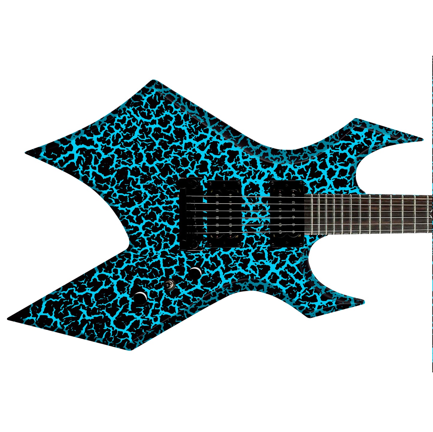 80's Metal Crackle Paint Selection Guitar/Bass Skin Wrap Sticker Skin. Blue Move GS215